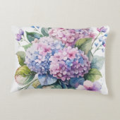 水彩紫陽花ブーケ装飾用クッションクッション アクセントクッション (裏面)