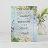 水彩紫陽花リハーサルディナー招待状 セーブザデート (スタンド正面)