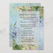 水彩紫陽花リハーサルディナー招待状 セーブザデート (正面/裏面)