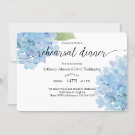水彩紫陽花リハーサルディナー招待状 招待状