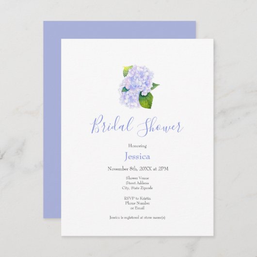水彩紫陽花招待状 招待状 (正面/裏面)