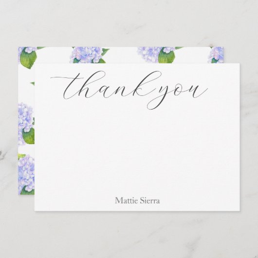 水彩紫陽花文様 サンキューカード (正面/裏面)