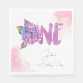 水彩紫陽花第1誕生日 スタンダードランチョンナプキン (正面)