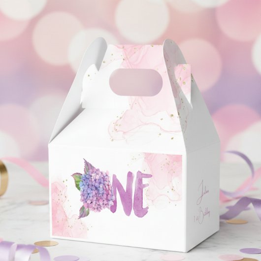 水彩紫陽花第1誕生日 フェイバーボックス