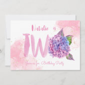 水彩紫陽花第2誕生日招待状 招待状 (正面)