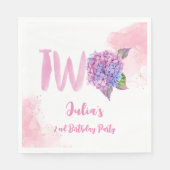 水彩紫陽花第2誕生日 スタンダードランチョンナプキン (正面)