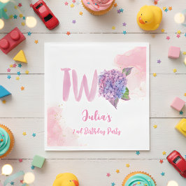 水彩紫陽花第2誕生日 スタンダードランチョンナプキン