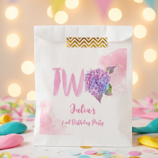 水彩紫陽花第2誕生日 フェイバーバッグ