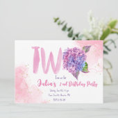 水彩紫陽花第2誕生日 招待状 (スタンド正面)