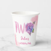 水彩紫陽花第2誕生日 紙コップ (正面)