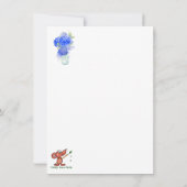 水彩紫陽花美しい青感謝してい花 サンキューカード (裏面)