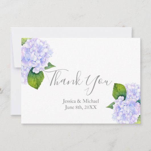 水彩紫陽花 サンキューカード (正面)