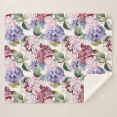 水彩紫陽花 シェルパブランケット (正面(横))