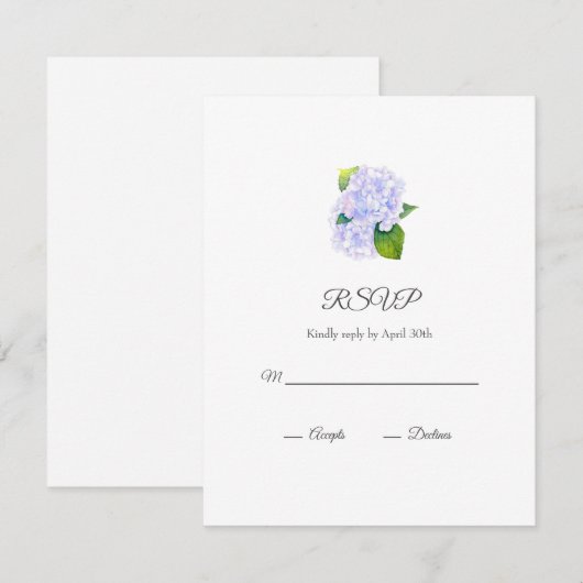 水彩紫陽花 出欠カード (正面/裏面)