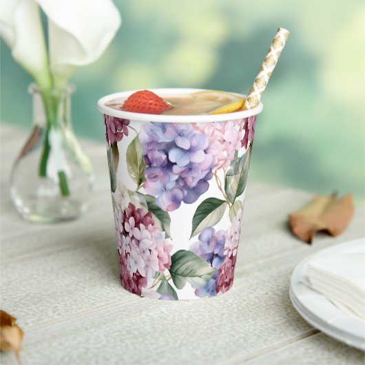水彩紫陽花 紙コップ (インサイチュ)