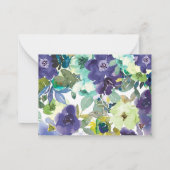 水彩紫青花パーソナライズされた柄 ノートカード (裏面)