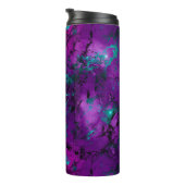 水彩紫&ティール（緑がかった色）大理石銀河系 タンブラー (回転右)
