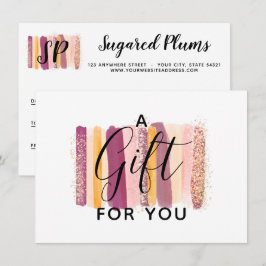 水彩紫&金ゴールドギフト証明書カード 招待状