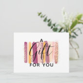 水彩紫&金ゴールドギフト証明書カード 招待状 (スタンド正面)