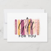 水彩紫&金ゴールドギフト証明書カード 招待状 (正面)