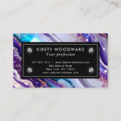 水彩紫&青グリッター瑪瑙アルコールインキ 名刺 (裏面)