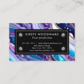 水彩紫&青グリッター瑪瑙アルコールインキ 名刺 (裏面)