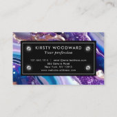 水彩紫&青グリッター瑪瑙アルコールインキ 名刺 (裏面)
