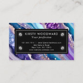 水彩紫&青グリッター瑪瑙アルコールインキ 名刺 (裏面)