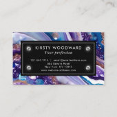 水彩紫&青グリッター瑪瑙アルコールインキ 名刺 (裏面)