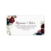 水彩結図解入りの、写真付きの婚式RSVP住所 シール (正面)