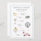 水彩結図解入りの、写真付きの婚日 プログラム (正面/裏面)