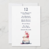 水彩結婚のケーキ台数表 招待状 (正面)