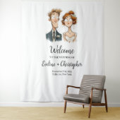 水彩結婚のタペストリー新郎新婦予測できな タペストリー (インサイチュ)