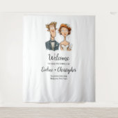 水彩結婚の裏花婿予測できな タペストリー (正面)