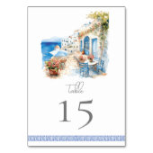 水彩結婚ギリシャ テーブルナンバー (裏面)