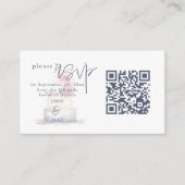 水彩結婚ケーキイラストレーションQRコード エンクロージャーカード (正面)