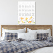 水彩結婚シーティングチャートワイルドフラワーテーマ キャンバスプリント (インサイチュ (寝室))