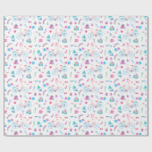 水彩結婚テーマ ラッピングペーパー (フラット)