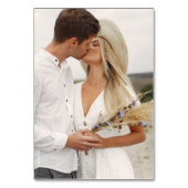 水彩結婚フローラアーチ写パーソナライズされた真 テーブルナンバー (裏面)