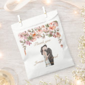 水彩結婚フローラエレガントモダン フェイバーバッグ (クリップ留めされた状態)