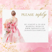 水彩結婚ブライダルシャワー返信 エンクロージャーカード