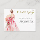 水彩結婚ブライダルシャワー返信 エンクロージャーカード (正面)