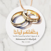 水彩結婚リングや輪イスラム引用文ニカ フェイバータグ (裏面)