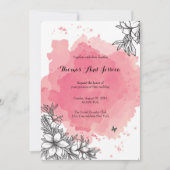 水彩結婚式の招待 招待状 (正面)