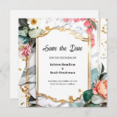 水彩結婚式の日付カードを保存 セーブザデート (正面/裏面)