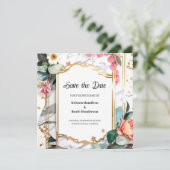 水彩結婚式の日付カードを保存 セーブザデート (スタンド正面)