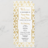 水彩結婚式プログラム 1920年代 アートデコ ゴールド プログラム (正面/裏面)