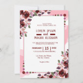 水彩結婚式招待状カードラグジュアリーテンプレート 招待状 (正面)