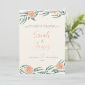 水彩結婚式招待状テンプレート 招待状 (スタンド正面)