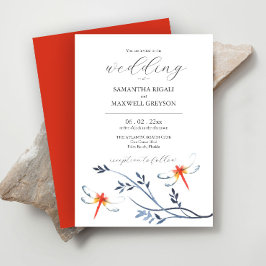 水彩結婚式招待状赤トンボ 招待状